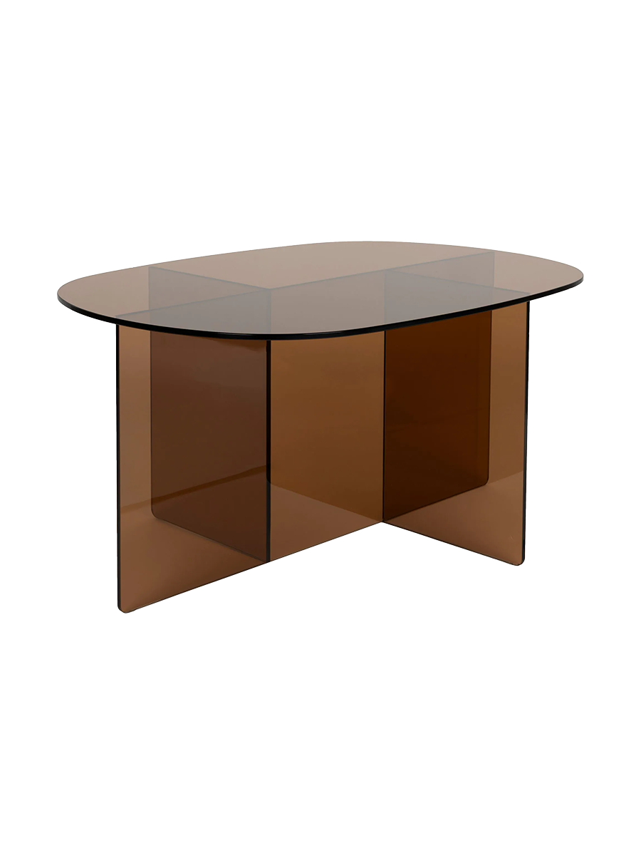 
Design Couchtisch „Linea“ aus Sicherheitsglas - Rauchglas