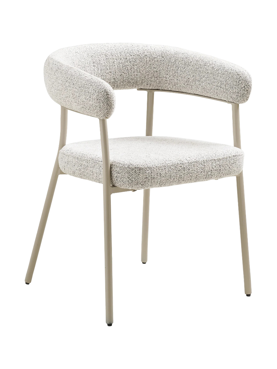 
Sedia da pranzo di design «Trivio» con braccioli - Sabbia