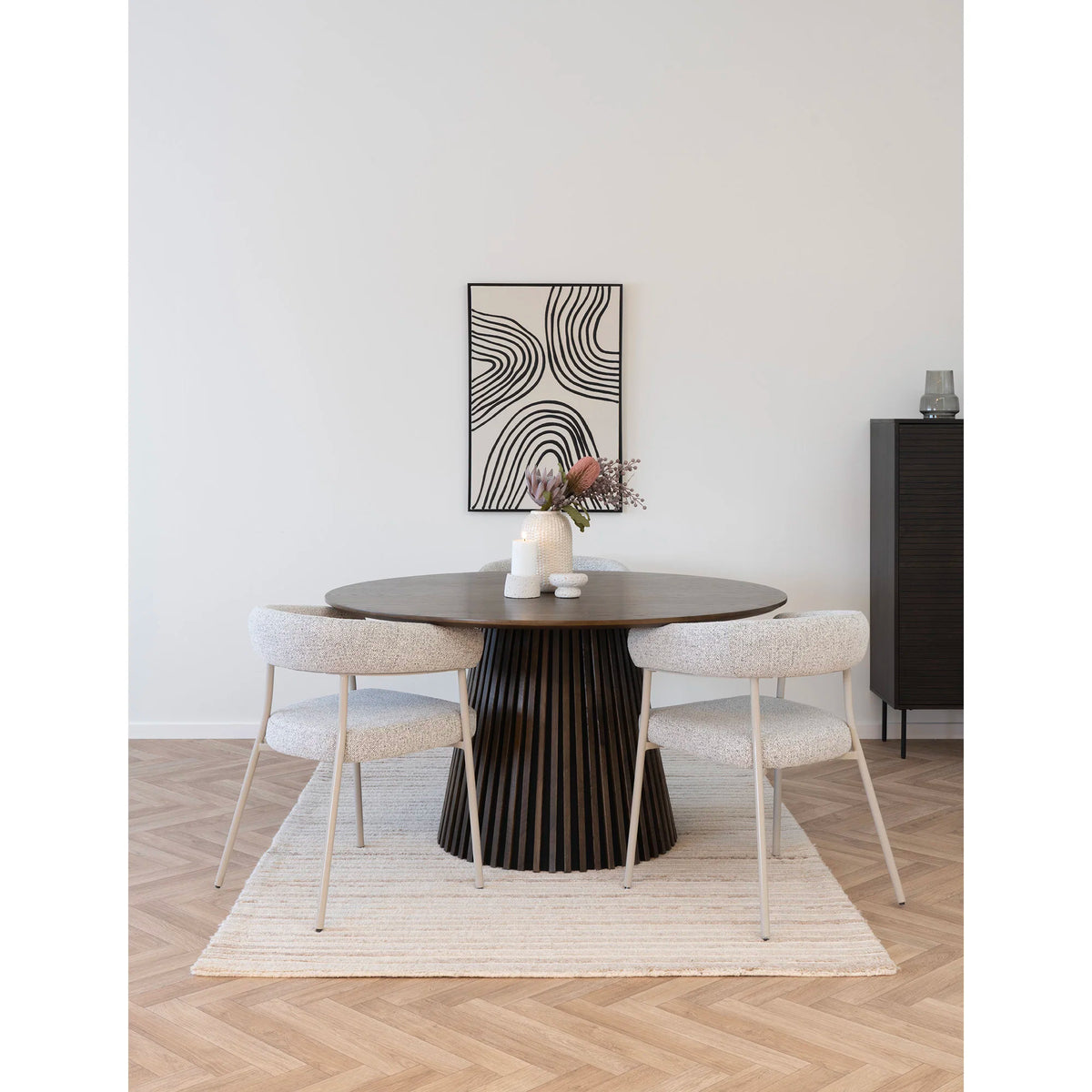 
Design Esszimmerstuhl „Trivio“ mit Armlehnen - Sand