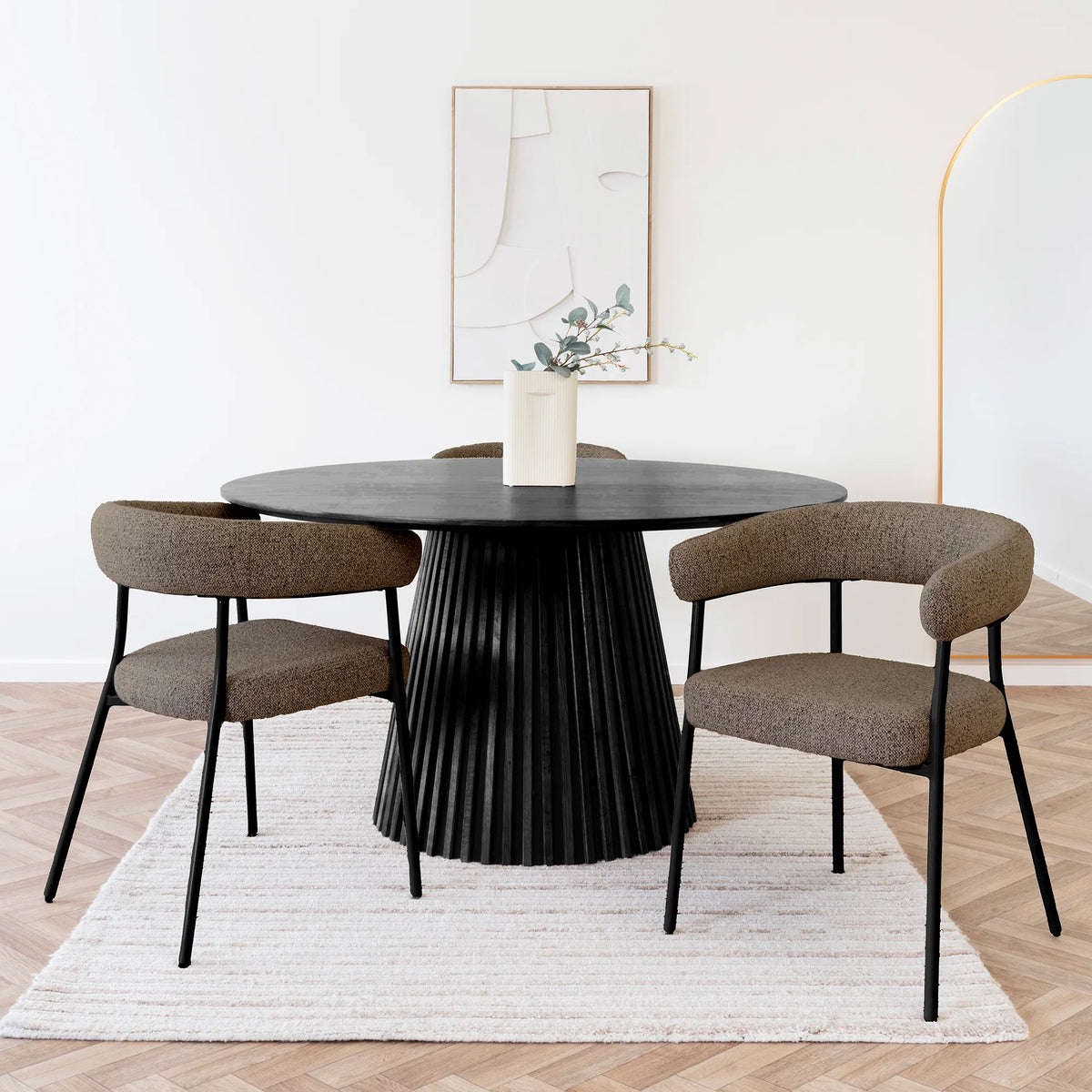 
Sedia da pranzo di design «Trivio» con braccioli - Braun