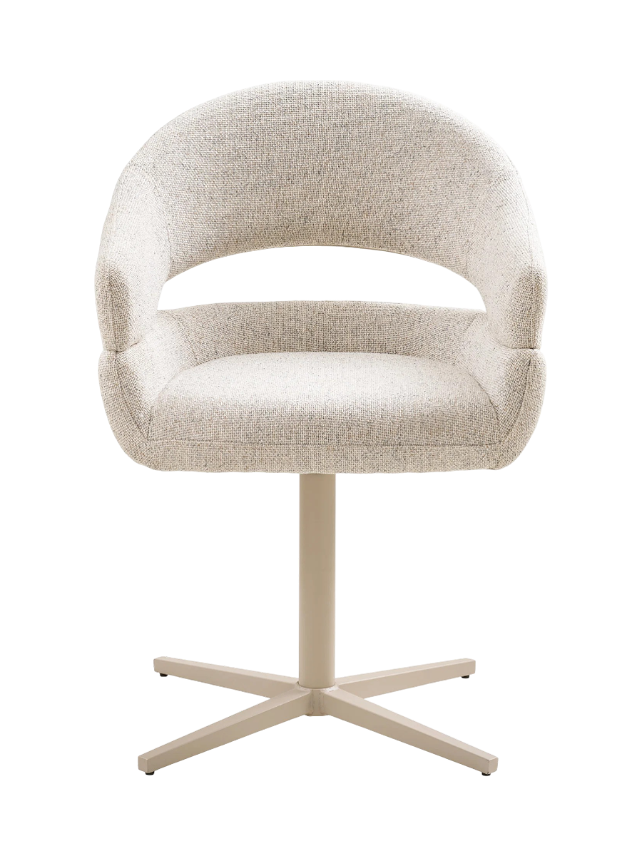 
Sedia da pranzo di design «Dover» girevole a 180° con braccioli - Sabbia / Beige chiaro