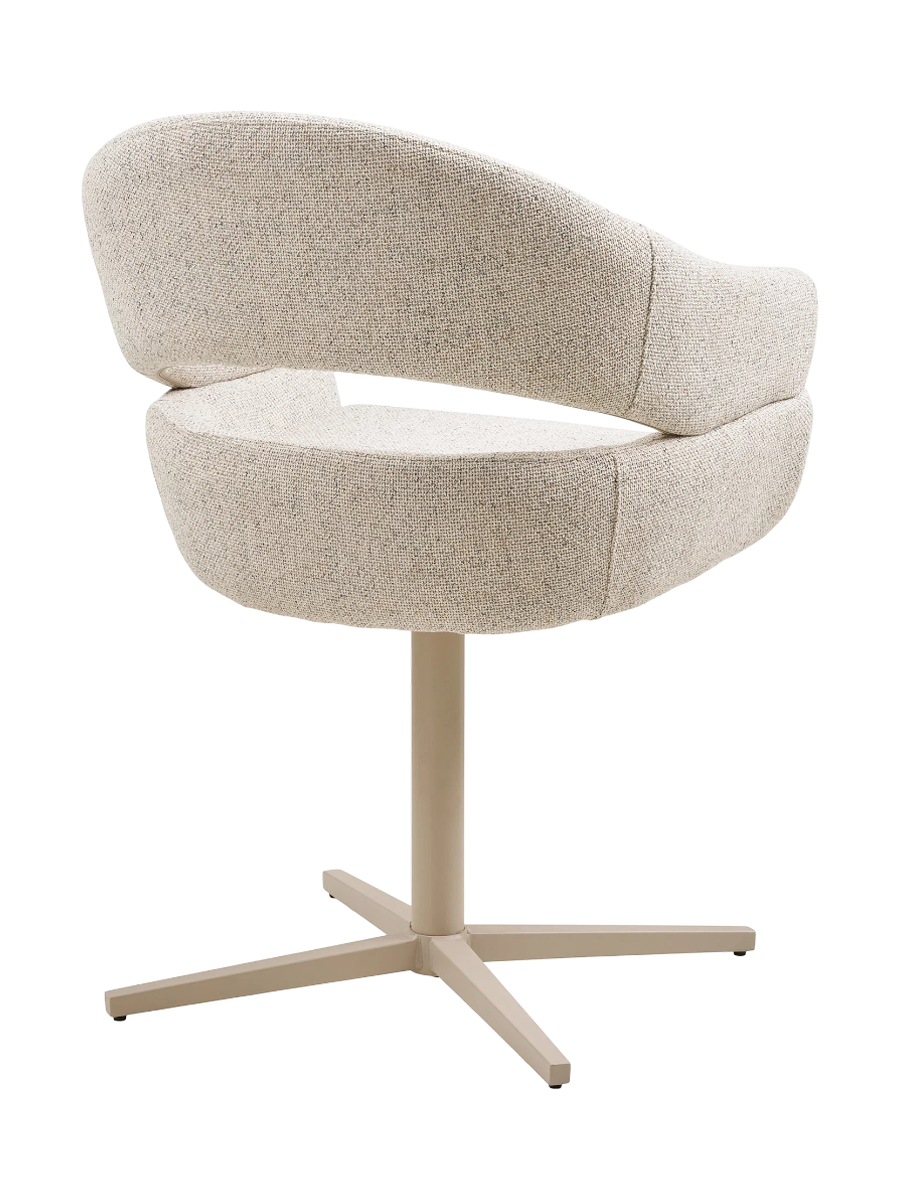 
Sedia da pranzo di design «Dover» girevole a 180° con braccioli - Sabbia / Beige chiaro