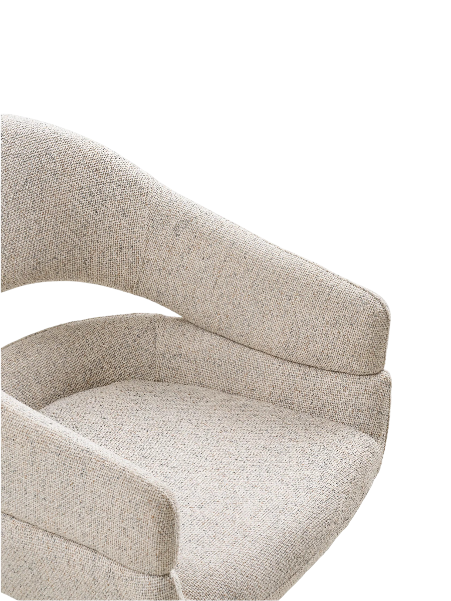 
Sedia da pranzo di design «Dover» girevole a 180° con braccioli - Sabbia / Beige chiaro