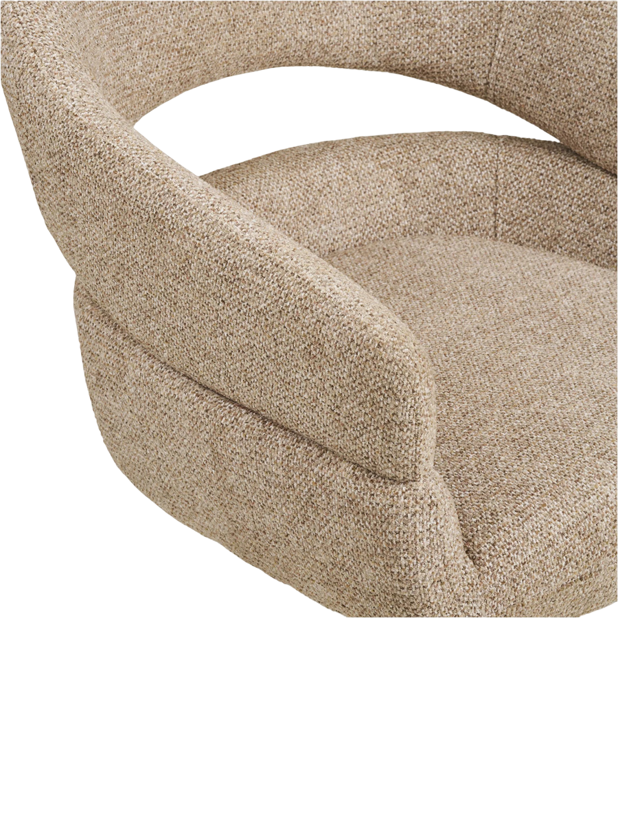 
180°drehbarer Design Esszimmerstuhl „Dover“ mit Armlehnen - Schwarz / Beige