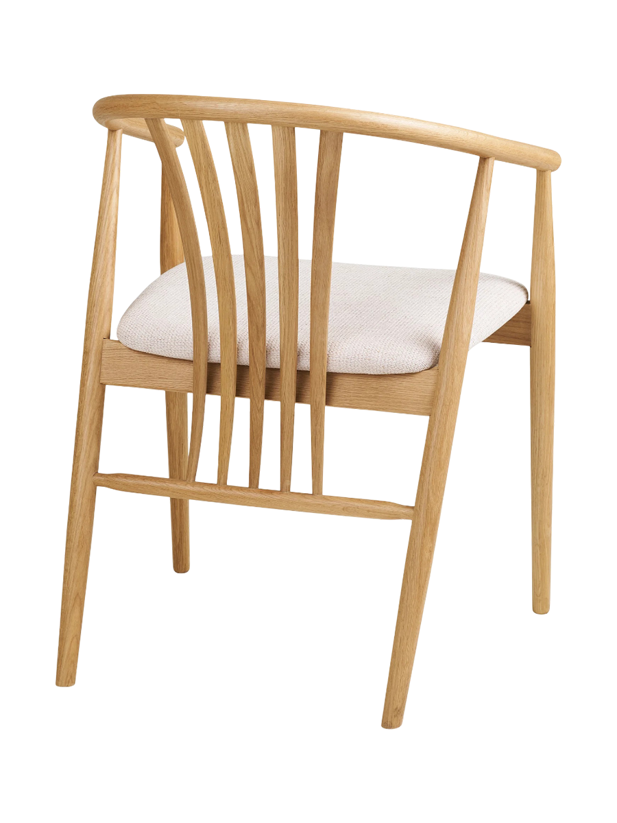 
Massivholz Esszimmerstuhl „Agustin II“ mit Armlehnen - Eiche Natur / Weiss