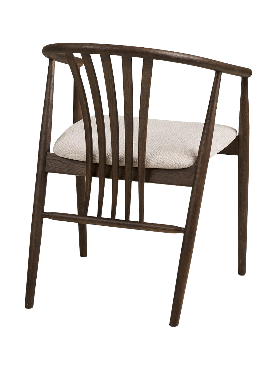 
Sedia da pranzo in legno massello «Agustin II» con braccioli - Rovere marrone scuro / Bianco