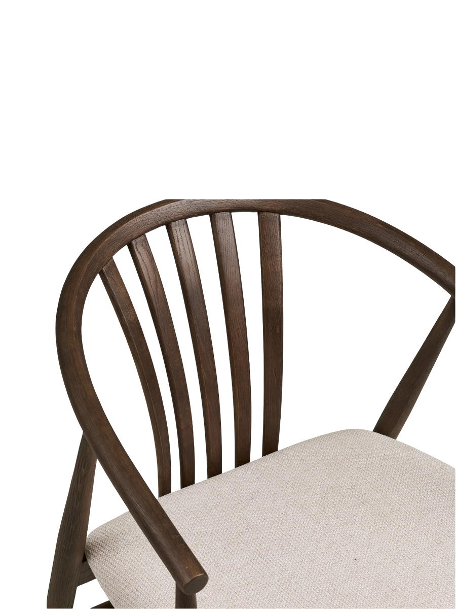 
Sedia da pranzo in legno massello «Agustin II» con braccioli - Rovere marrone scuro / Bianco