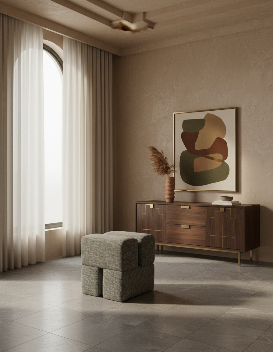
Tabouret design « Staple » - Gris-vert