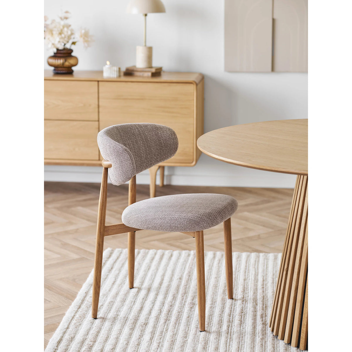 
Sedia da pranzo di design «Levanto» - Rovere naturale / Beige