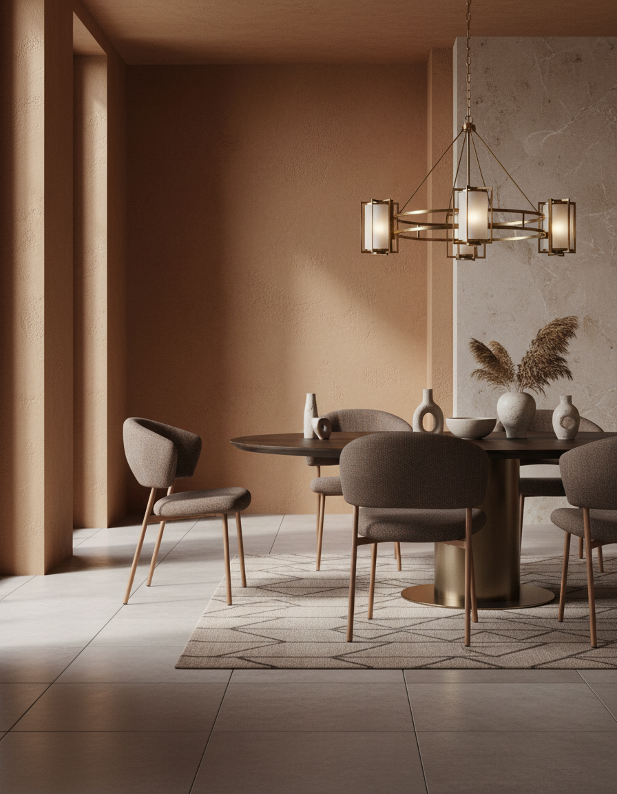 
High-Quality Dining Chair "Claes" - Frame: Walnut, Upholstery: Brown