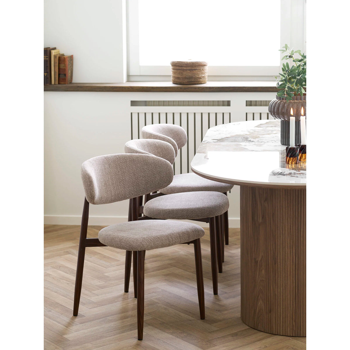 
Sedia da pranzo di alta qualità «Claes» - Telaio: Noce, Rivestimento: Marrone