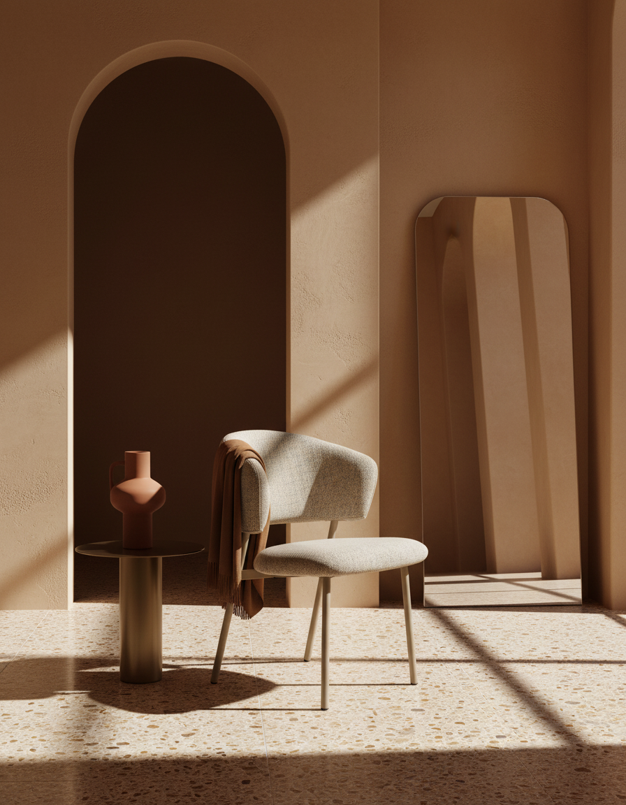 
High-Quality Dining Chair "Claes" - Frame: Beige, Upholstery: Beige