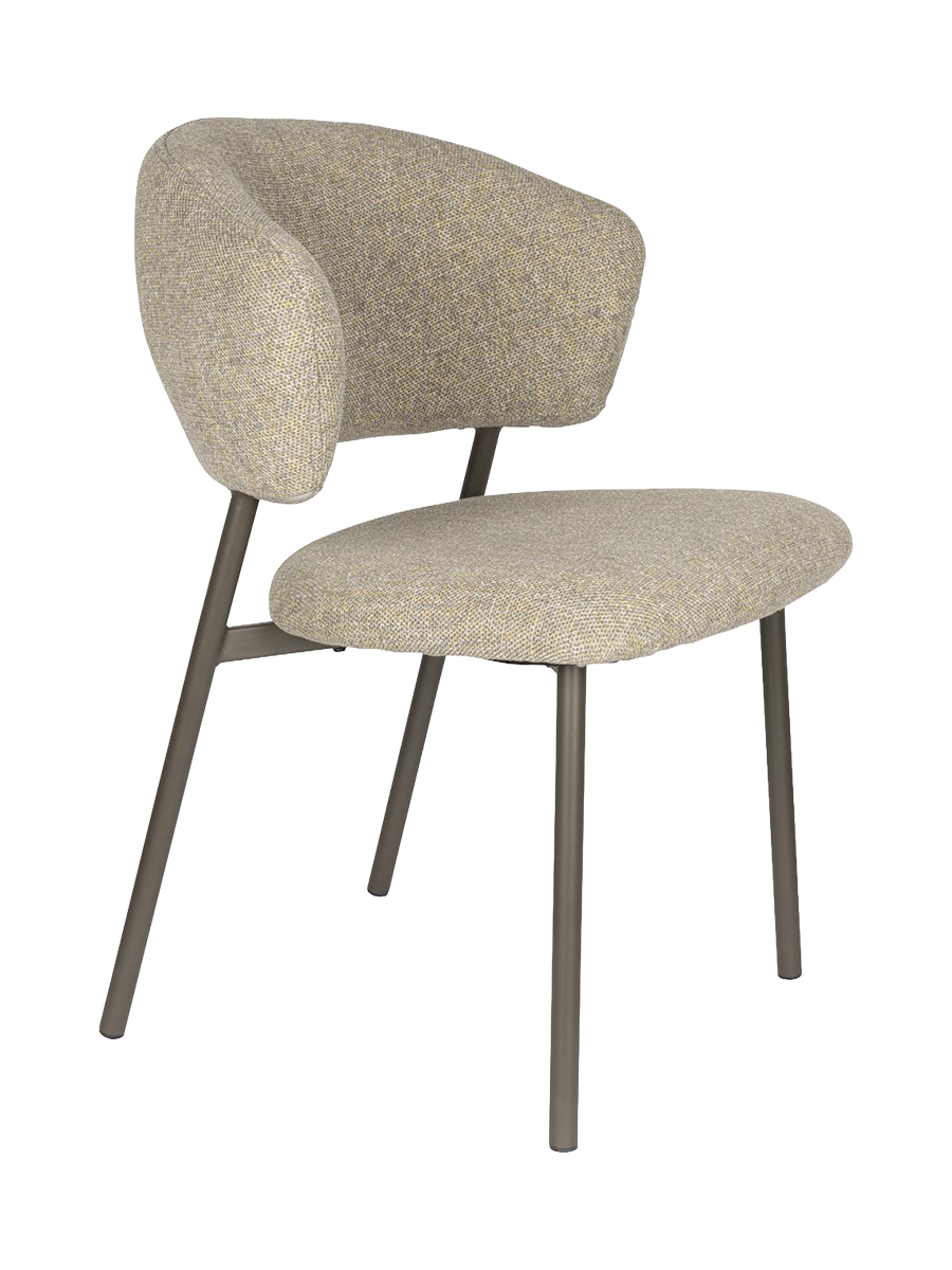 
High-Quality Dining Chair "Claes" - Frame: Dark Green, Upholstery: Beige Green