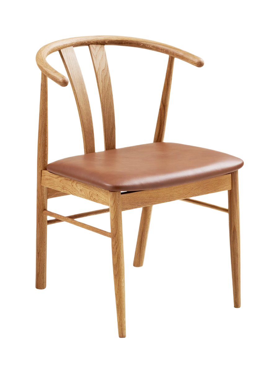 
Sedia da pranzo di design in legno massello «Artenara» - Rovere naturale / Marrone