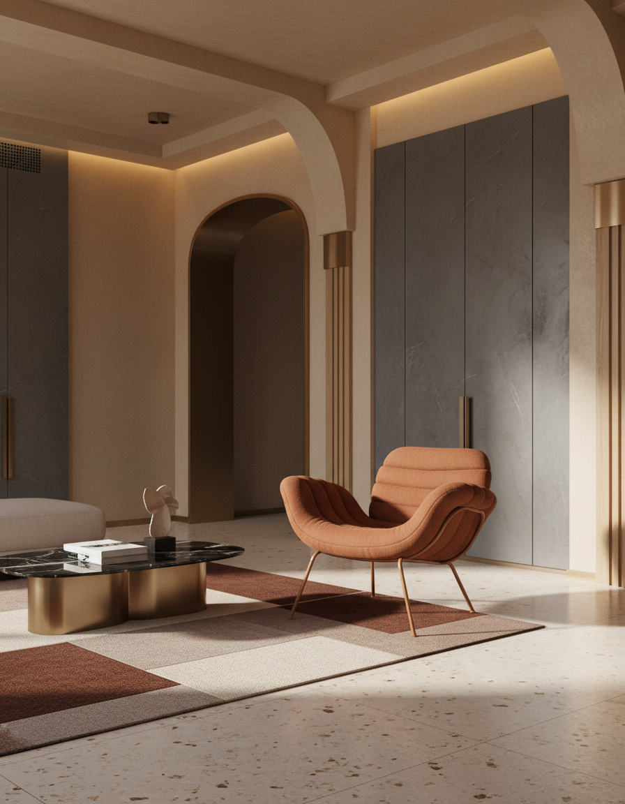 
Design Loungesessel „Verte“ - Terracotta / Ohne Fussablage
