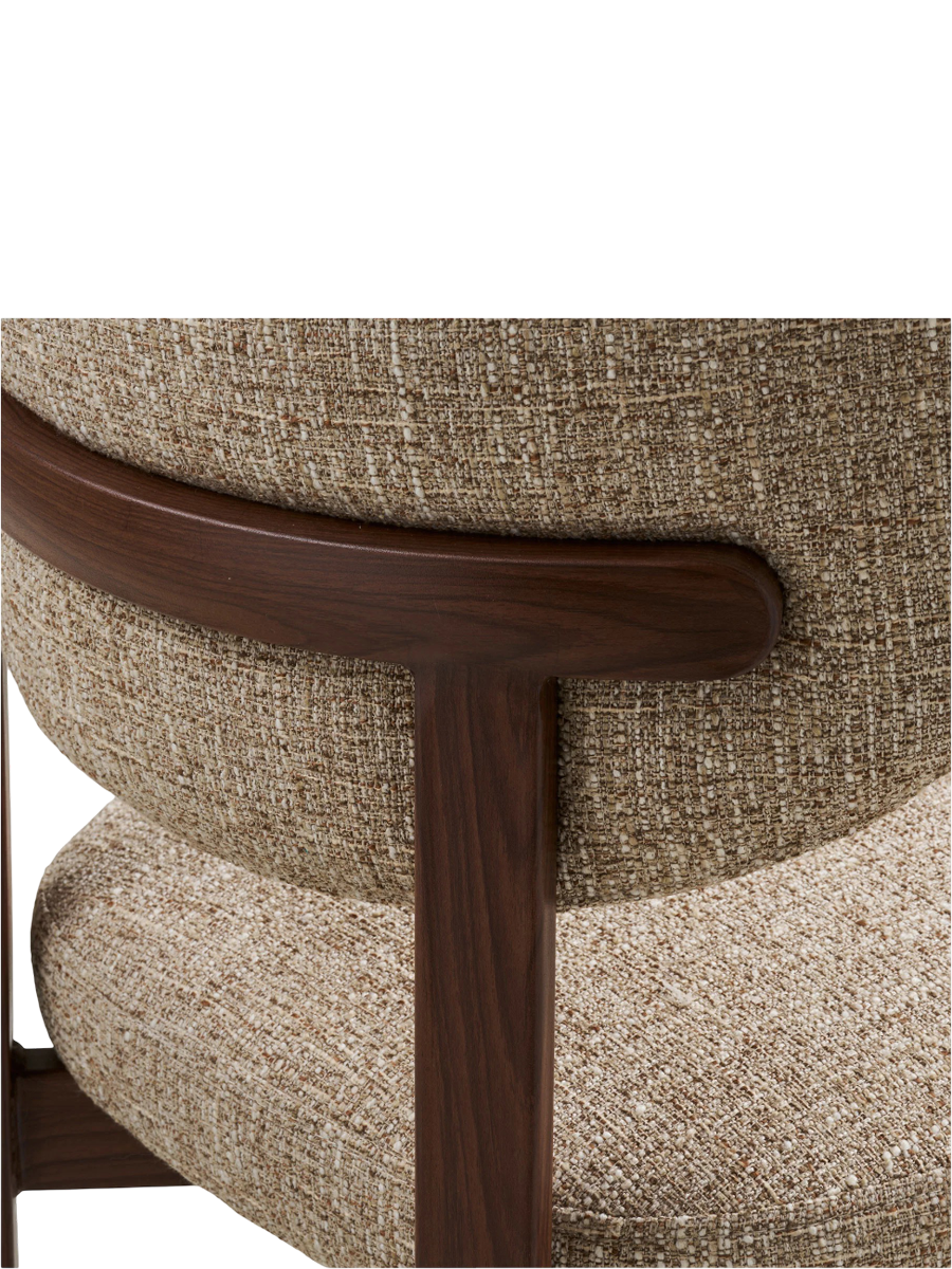
Sedia da pranzo di design «Recco» - Rovere Marrone scuro / Beige