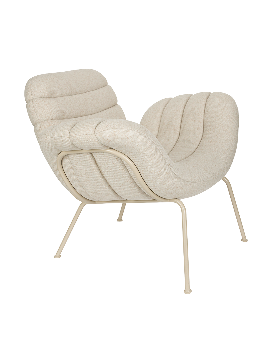 
Design Loungesessel „Verte“ - Beige / Ohne Fussablage