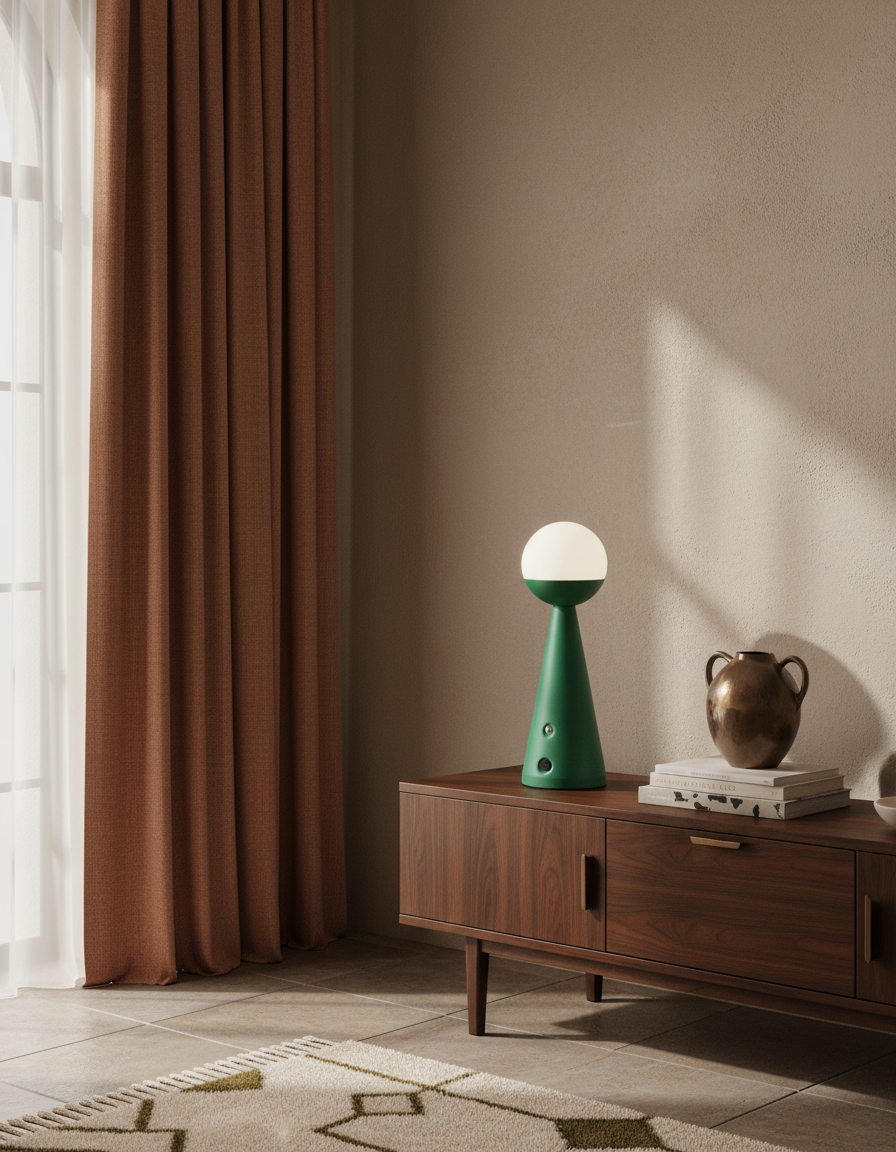 
Wiederaufladbare & kabellose Design Tischlampe „Bello“ - Grün