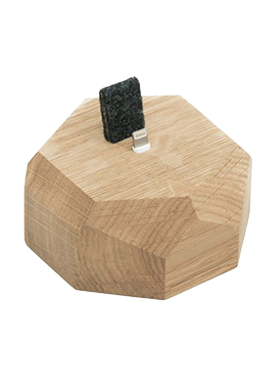
Station de charge pour smartphone « Moritz » en bois massif - Chêne / USB-C