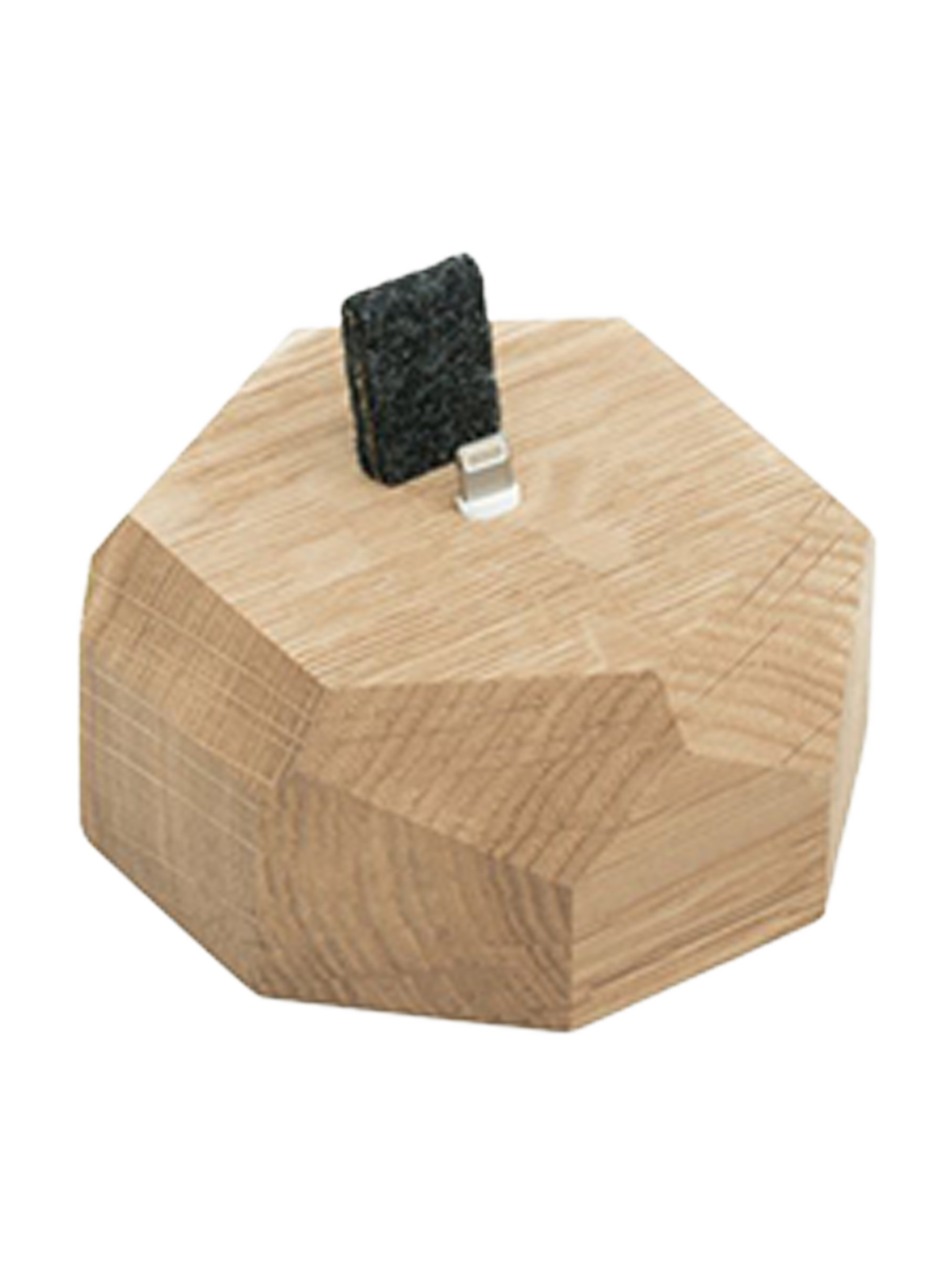 
Station de charge pour smartphone « Moritz » en bois massif - Chêne / Éclair
