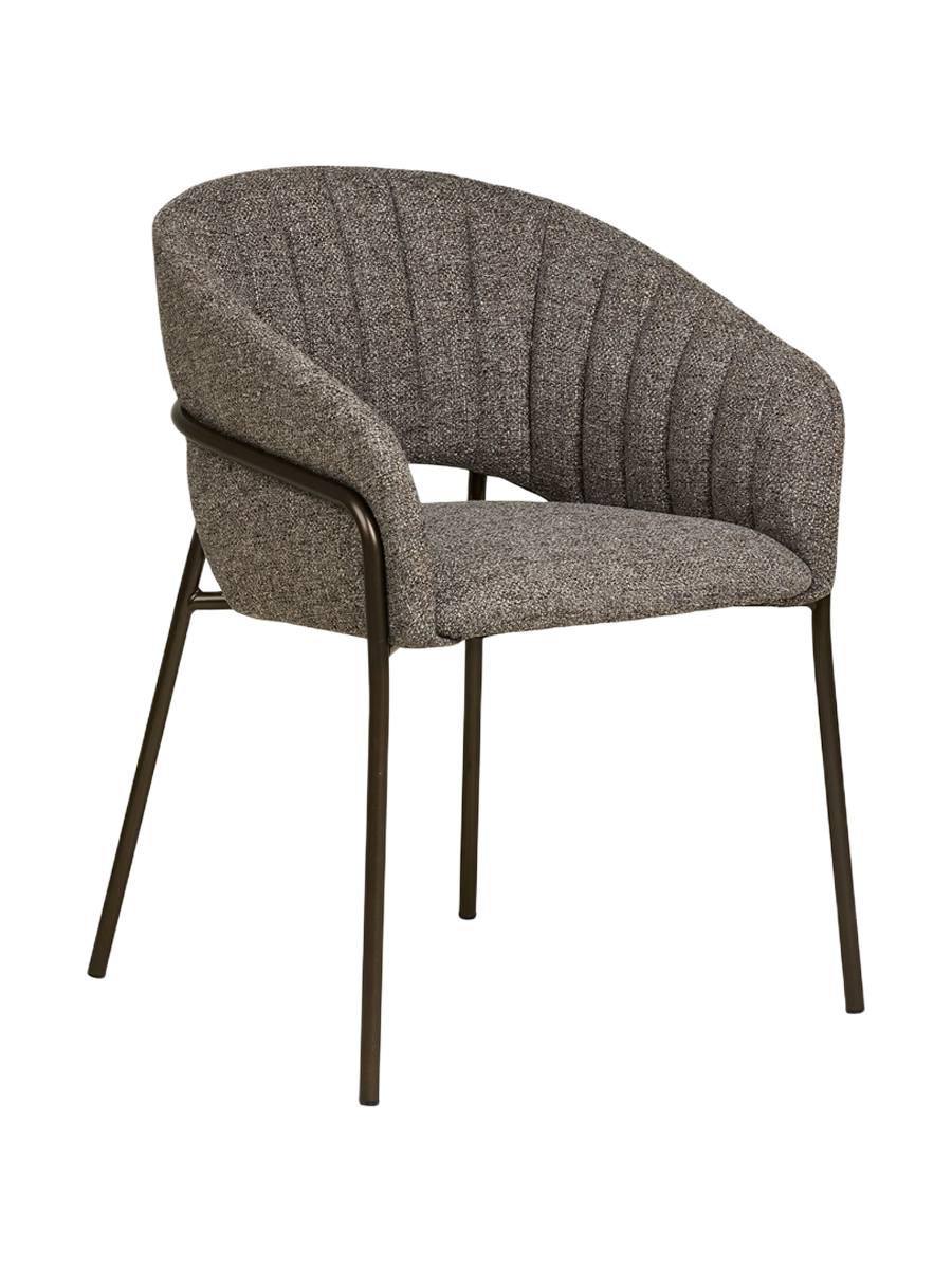 
Sedia da pranzo di design «Costa» con braccioli - Nero / Grigio scuro