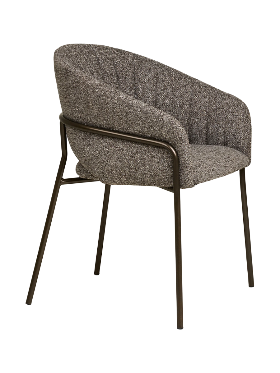 
Sedia da pranzo di design «Costa» con braccioli - Nero / Grigio scuro