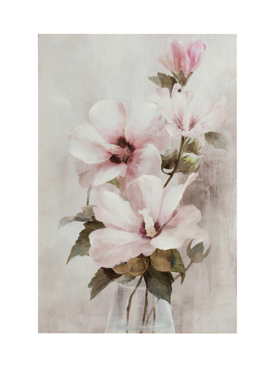 
Handgemaltes Bild „weiße Hibiskus Blume II“ 60 x 90 cm