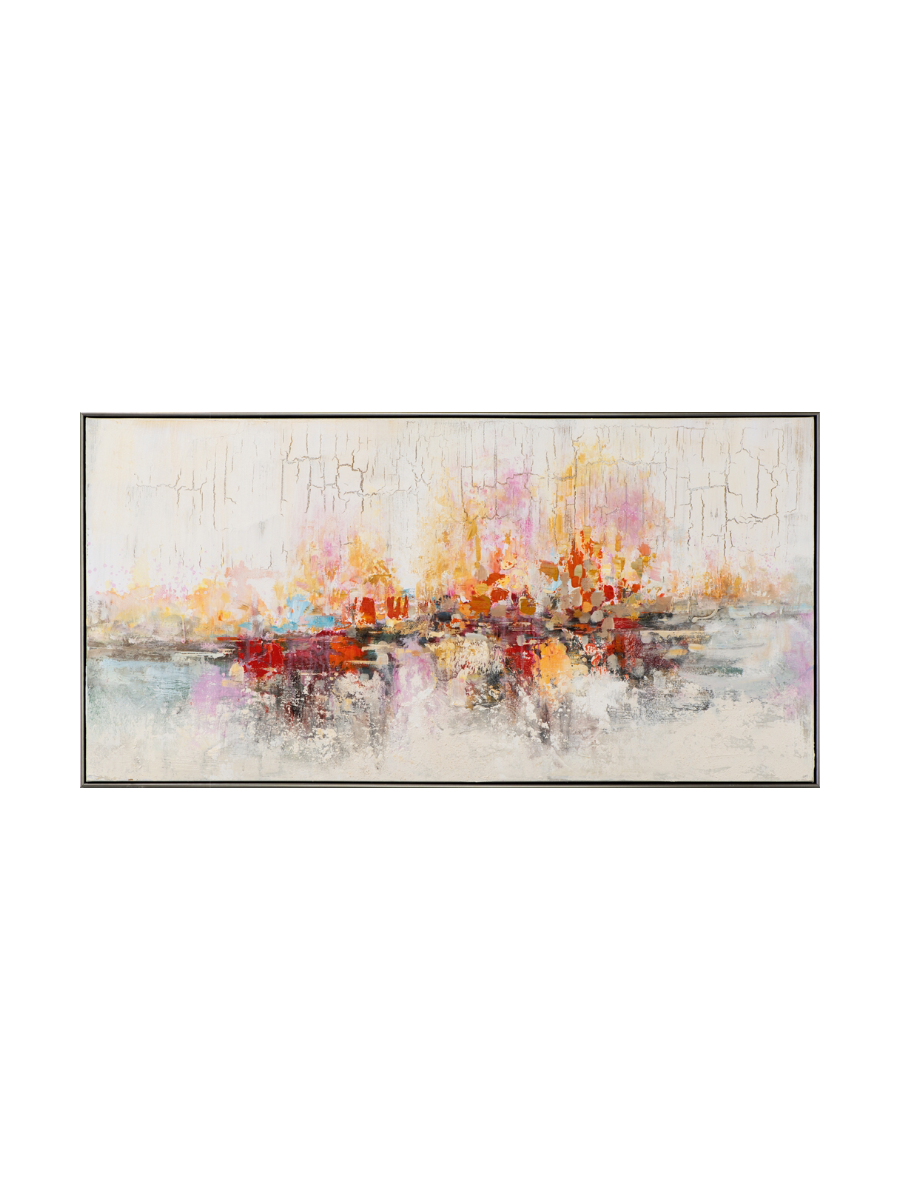 
Hand-painted, framed picture "Luminous Abstract" 72.5 x 142.5 cm
