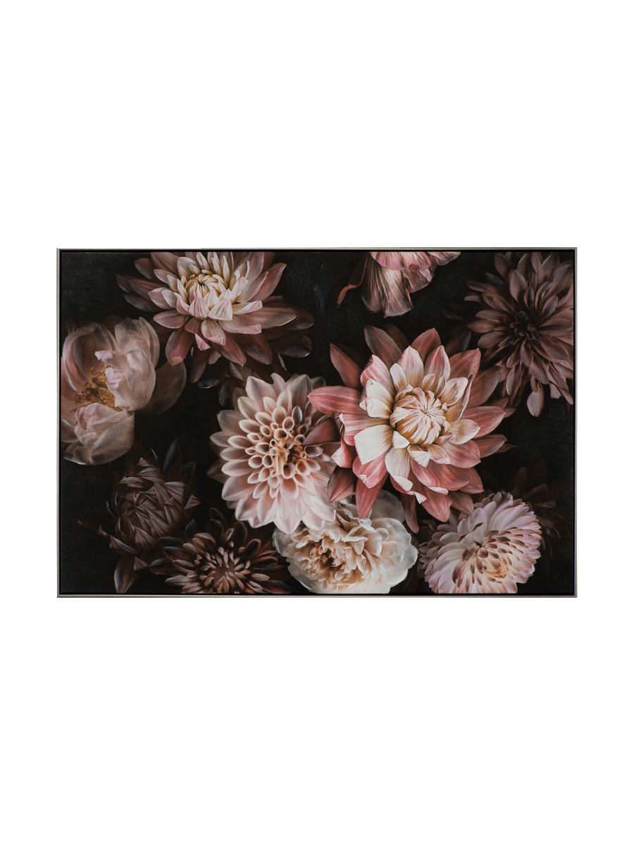 
Quadro dipinto a mano e incorniciato «Fiori rosa graziosi» 82.5 x 122.5 cm