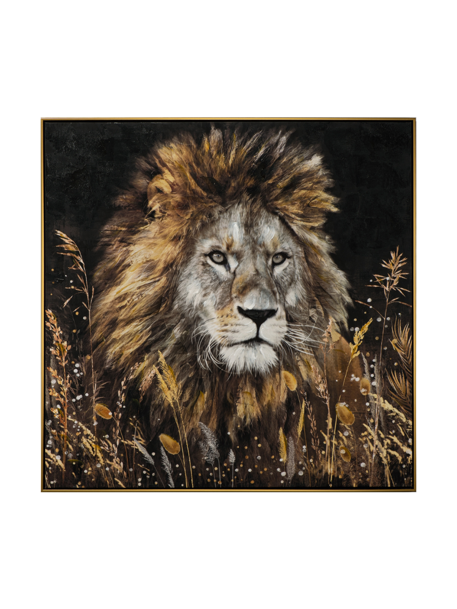 
Tableau peint à la main « Le Roi Lion » 102,5 x 102,5 cm