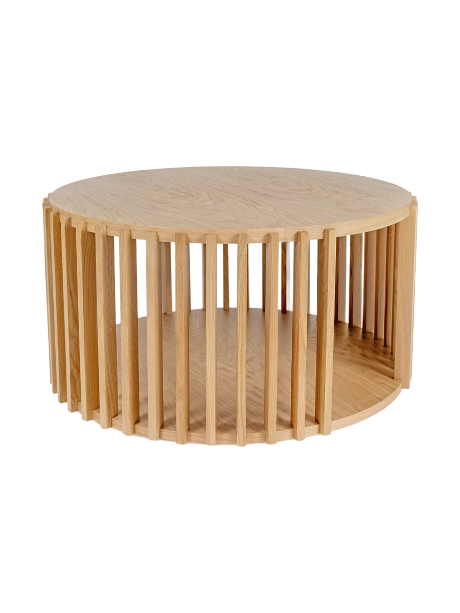 
Designer Coffee Table "Drum" Ø 83 cm - Natural Oak
