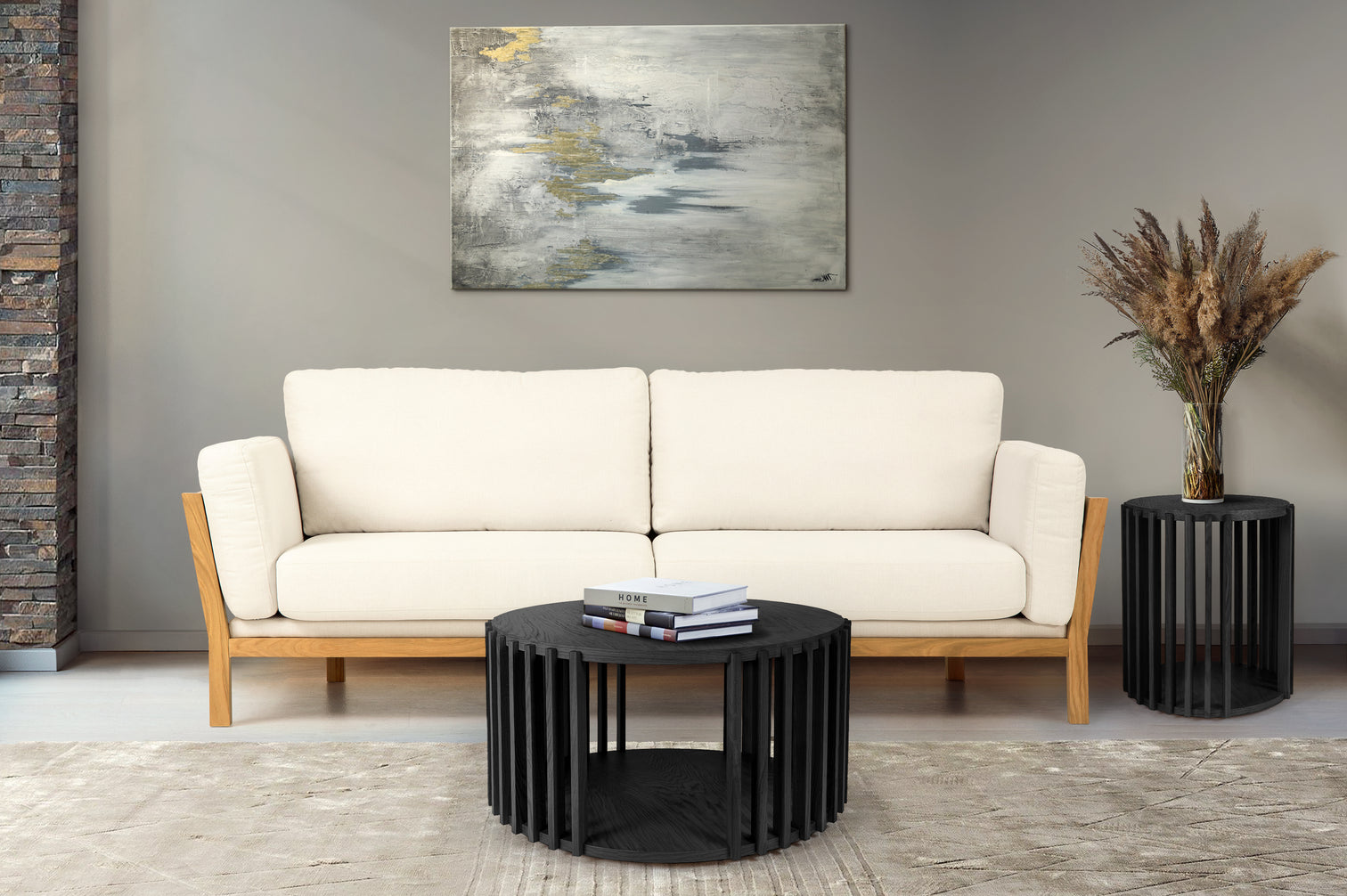 
Designer Coffee Table "Drum" Ø 83 cm - Black