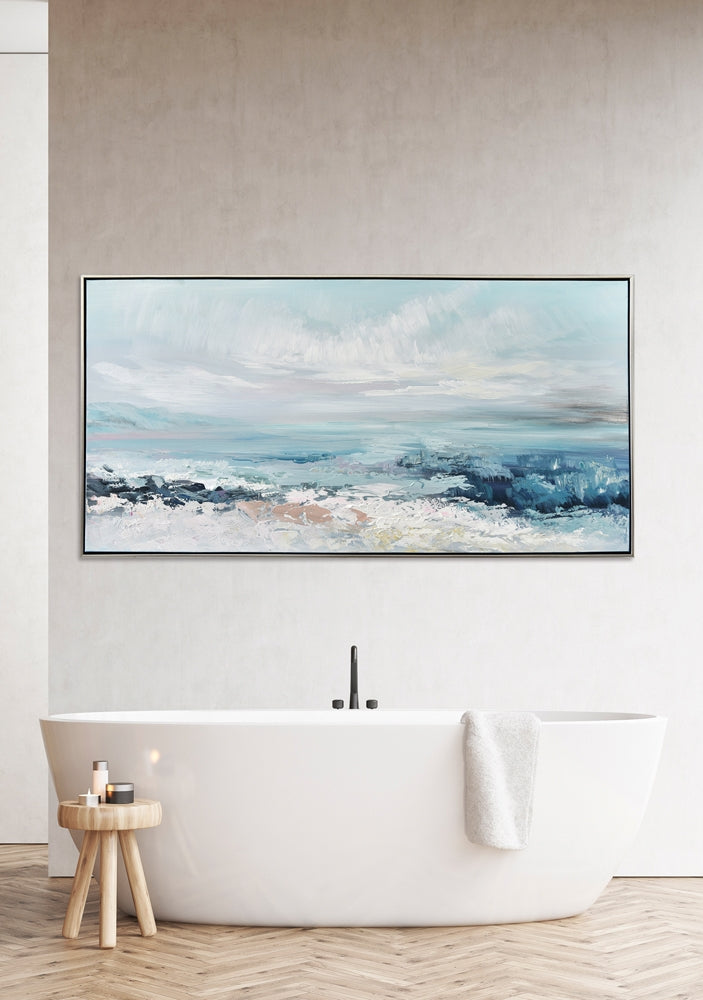 
Tableau peint à la main « Vue sur la mer » 72.5 x 142.5 cm