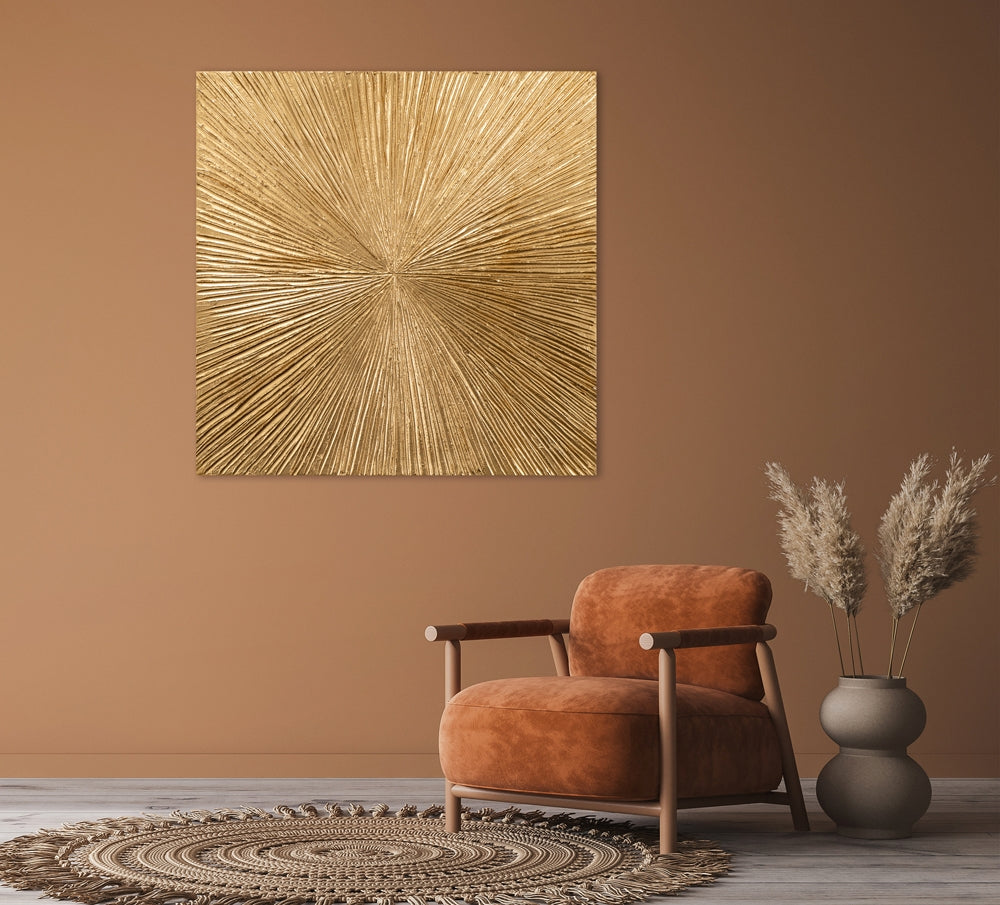 
Hand-painted design picture "Golden Elegance" 100 x 100 cm