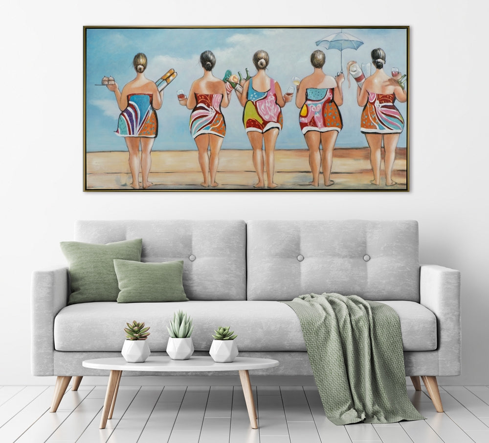 
Quadro dipinto a mano «Tempo di fare il bagno» 72.5 x 142.5 cm