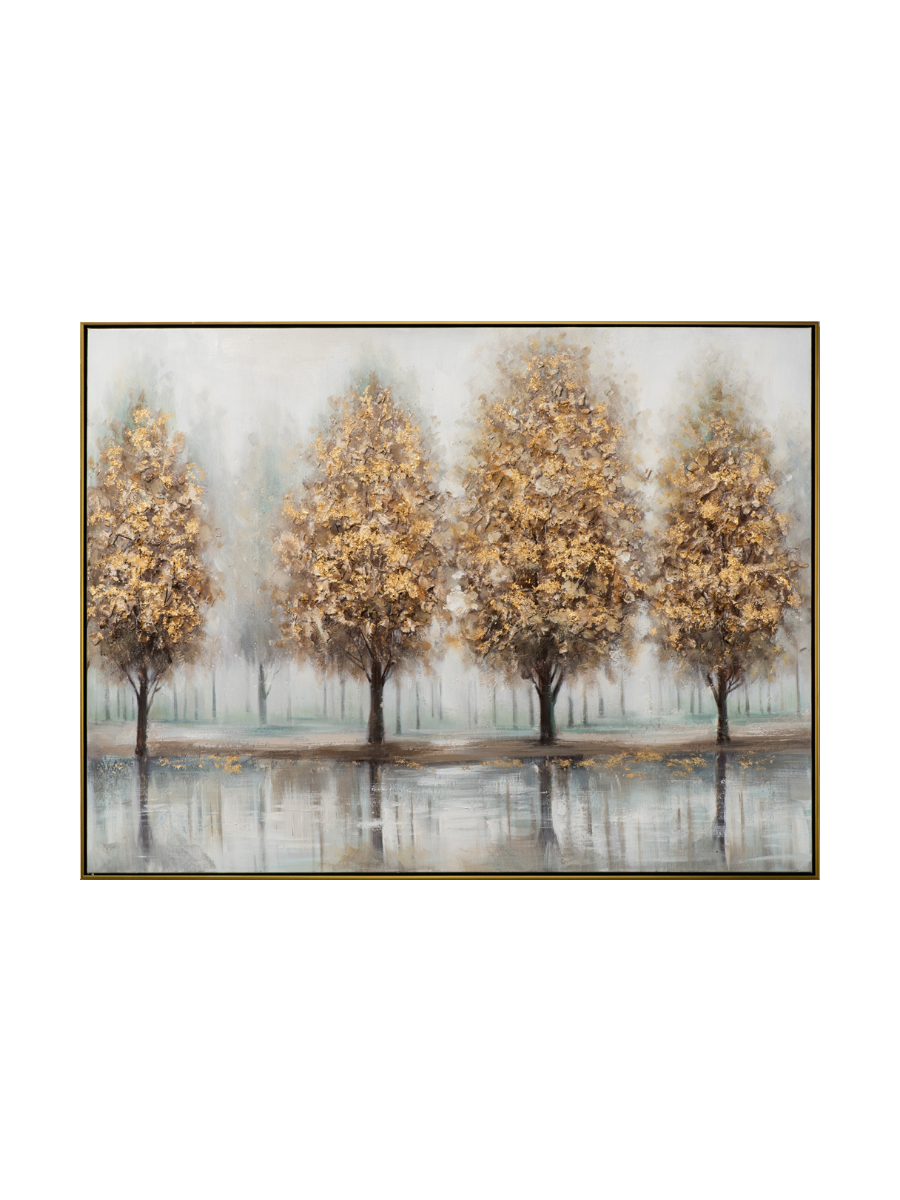 
Quadro dipinto a mano e incorniciato «Alberi dorati» 92.5 x 122.5 cm