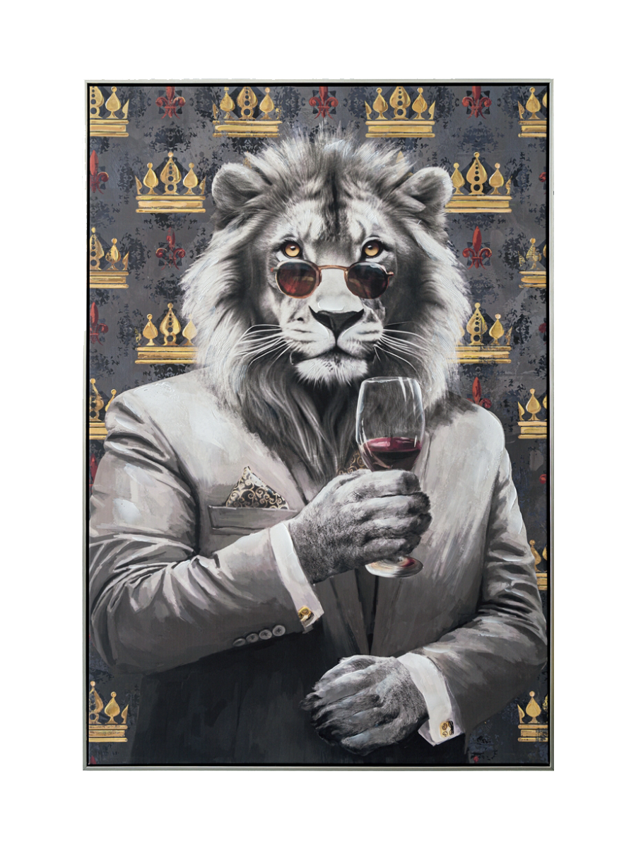 
Handbemaltes, gerahmtes Bild „Royal King“ 82.5 x 122.5 cm