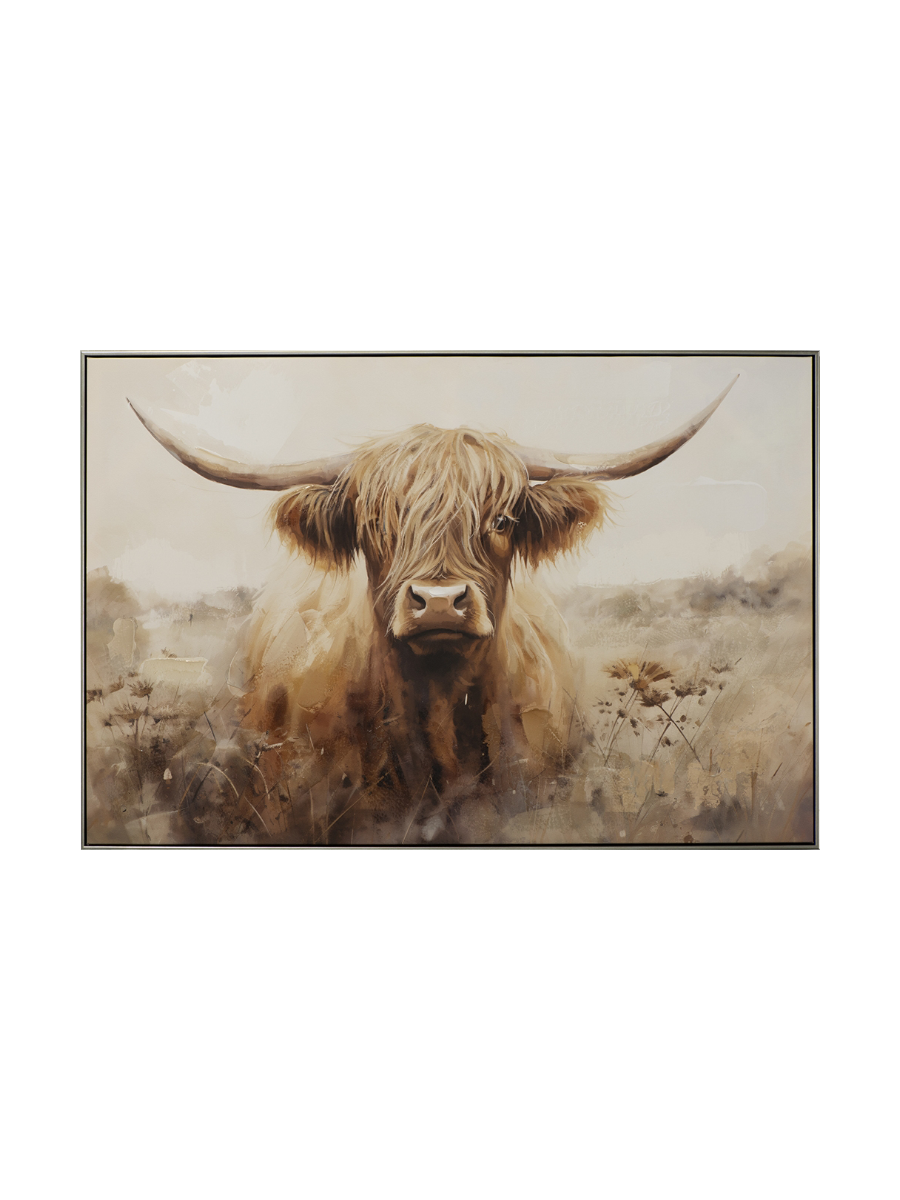
Handbemaltes, gerahmtes Bild „Highlands“ 82.5 x 122.5 cm