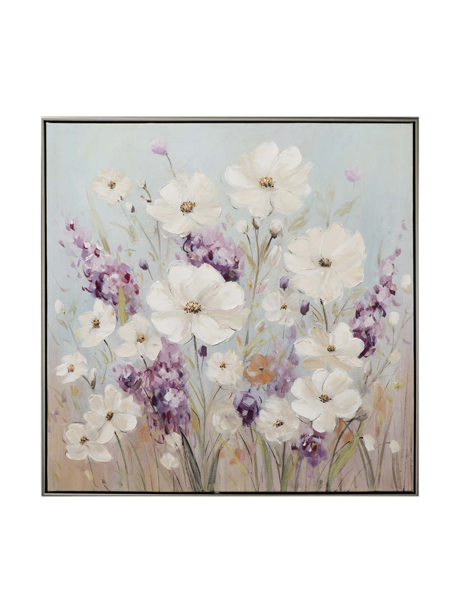 
Handgemaltes, gerahmtes Bild „Sommerblumen“ 72.5 x 72.5 cm