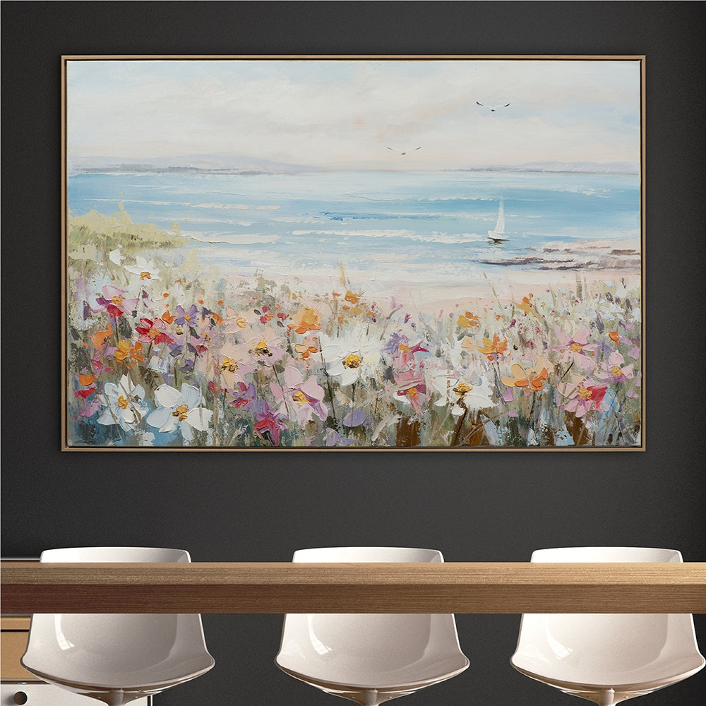 
Quadro dipinto a mano e incorniciato «Estate al mare» 82.5 x 122.5 cm