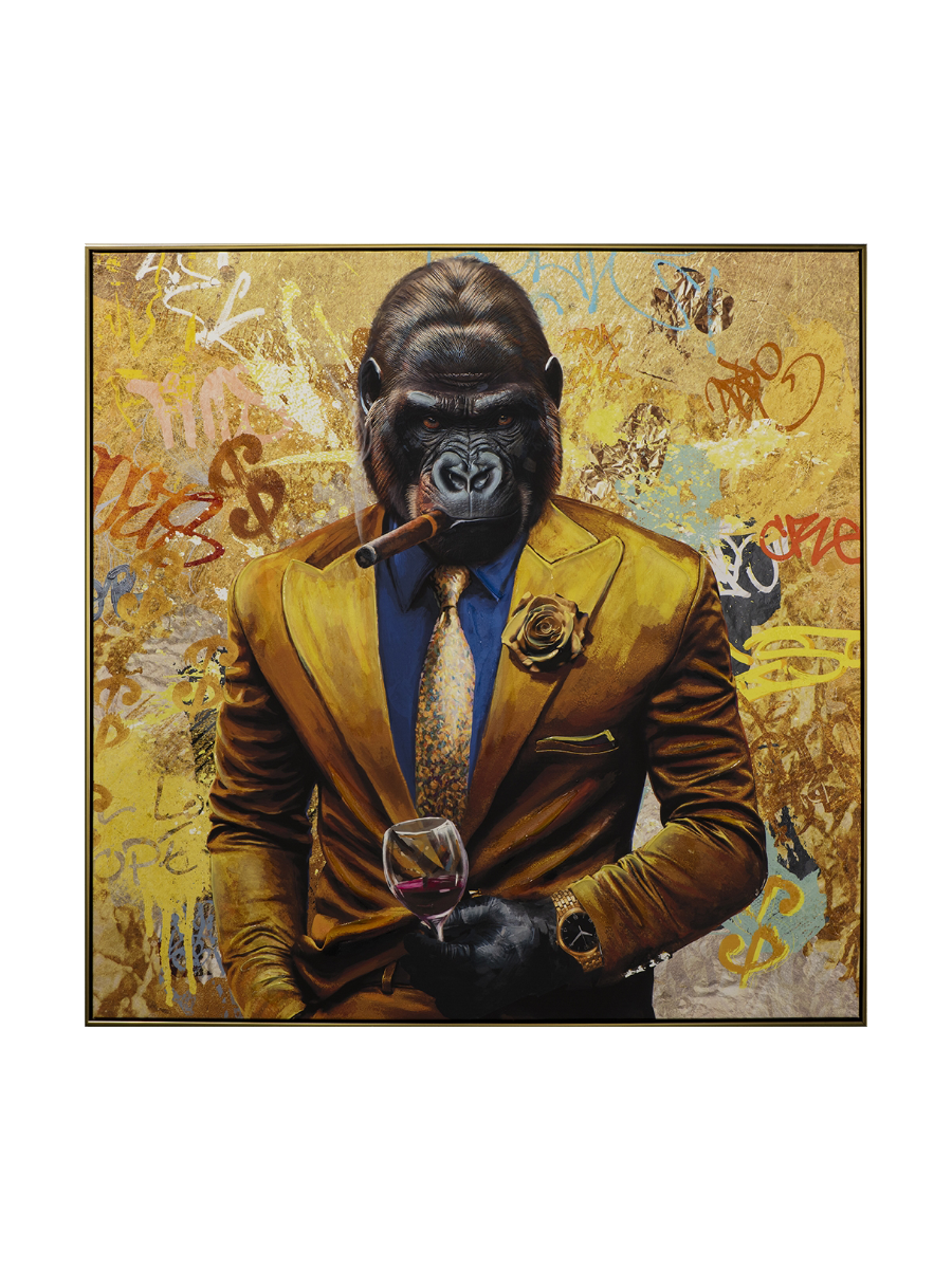 
Handbemaltes, gerahmtes Bild „Gentleman Style“ 102.5 x 102.5 cm