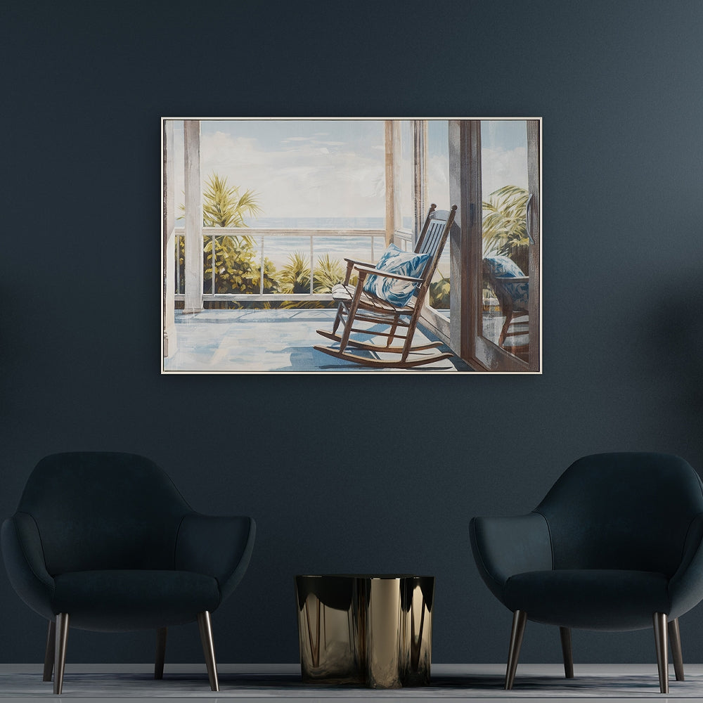 
Quadro dipinto a mano e incorniciato «Vista sul mare II» 80 x 120 cm