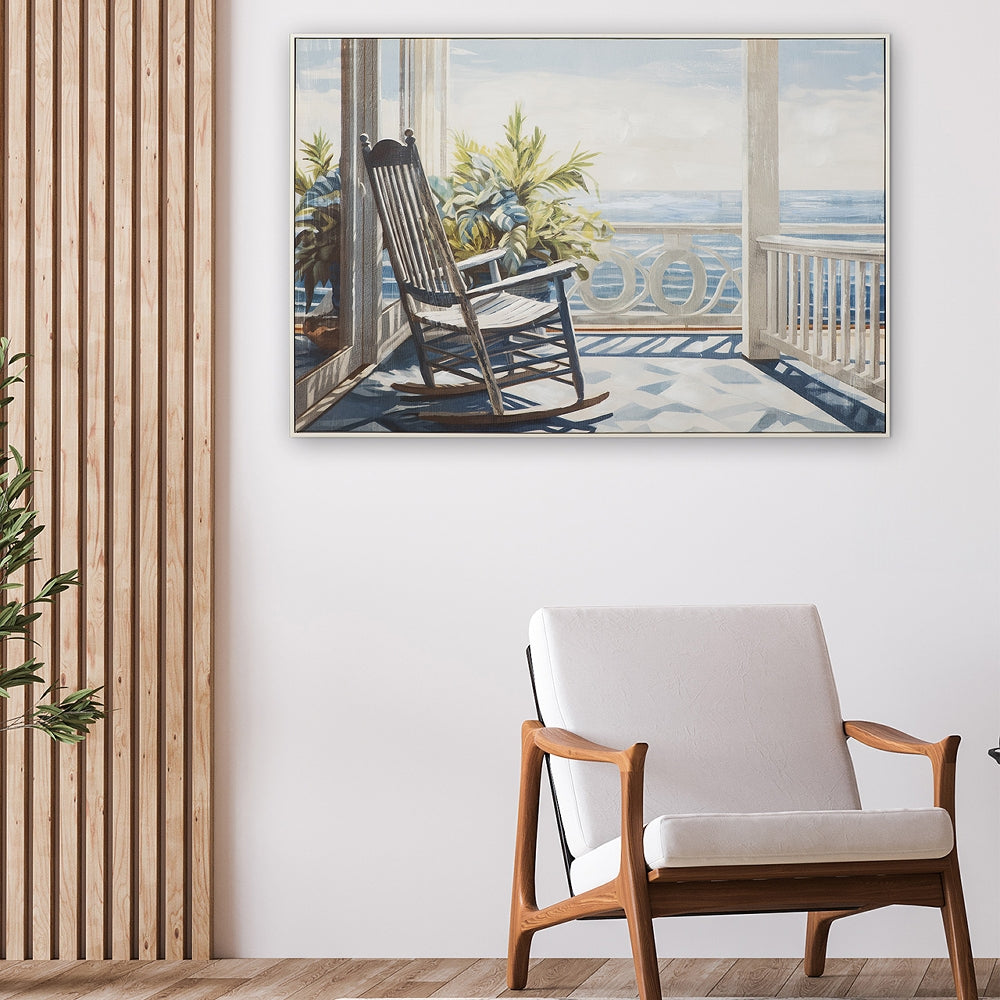 
Quadro dipinto a mano e incorniciato «Vista sul mare» 80 x 120 cm