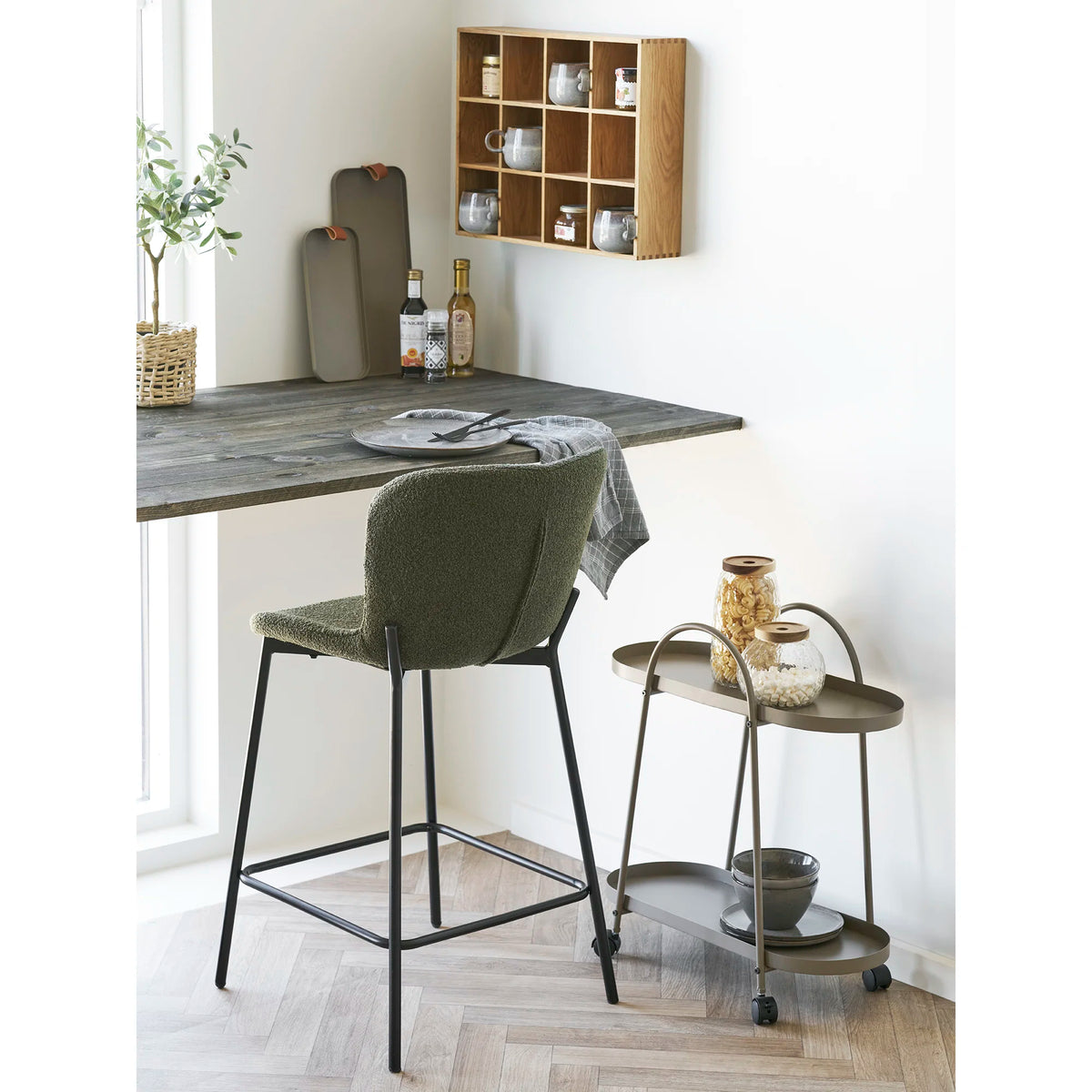 
Sedia da bar di design «Macedo» - Verde scuro