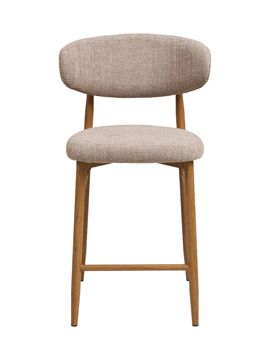
Chaise de bar design « Levanto » - Chêne naturel / Beige