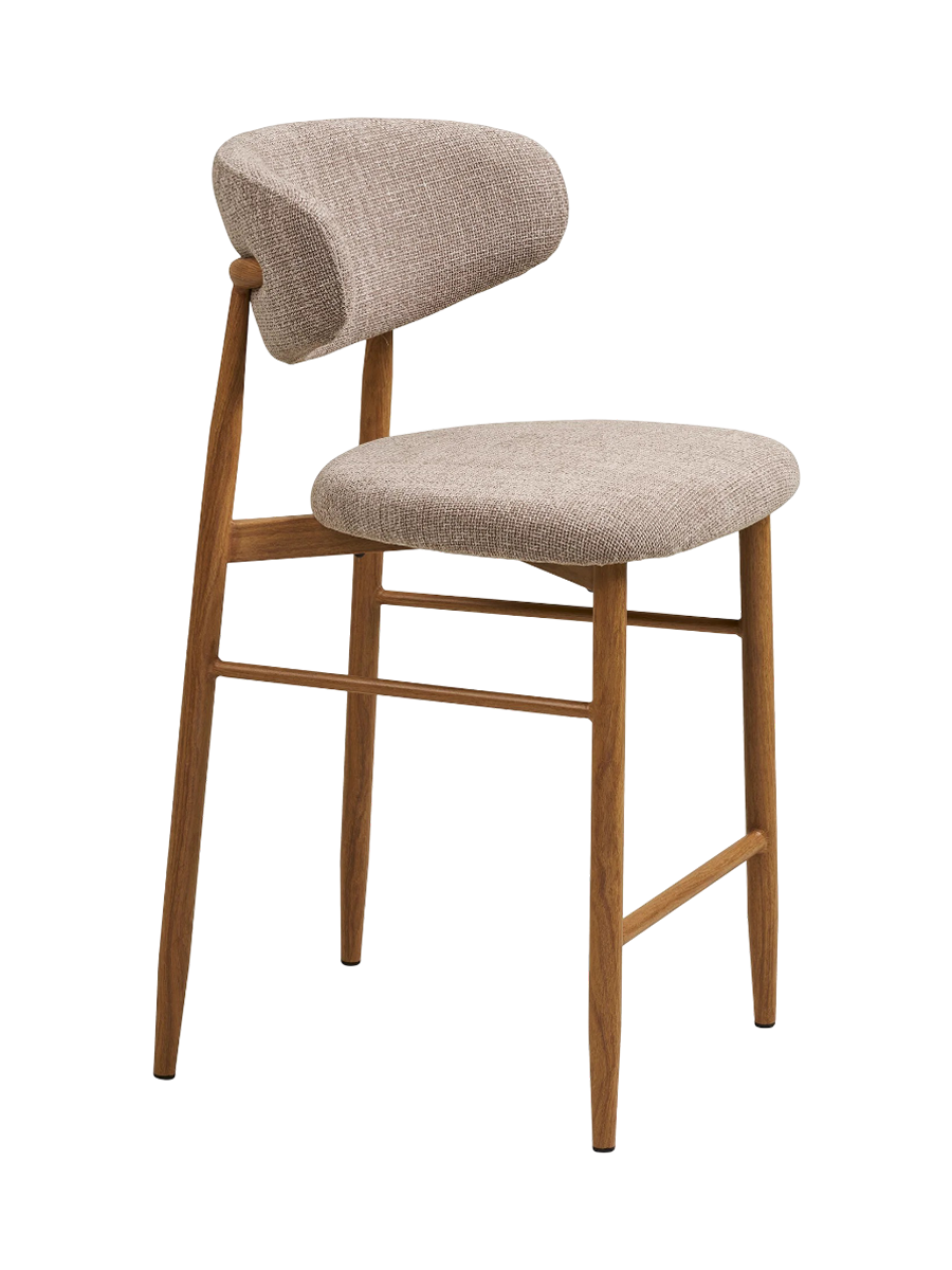 
Chaise de bar design « Levanto » - Chêne naturel / Beige