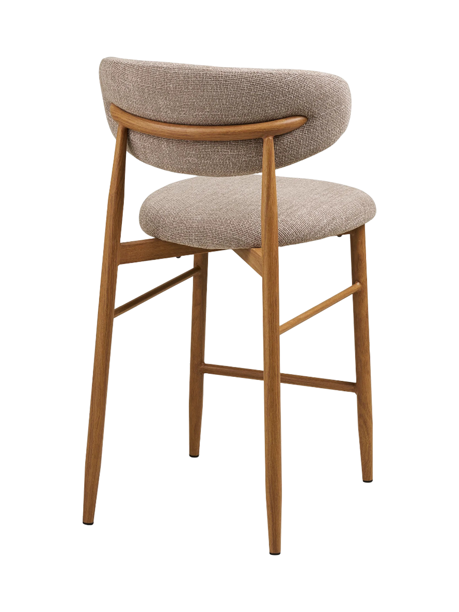 
Chaise de bar design « Levanto » - Chêne naturel / Beige