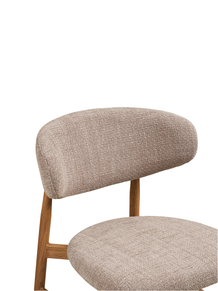 
Chaise de bar design « Levanto » - Chêne naturel / Beige