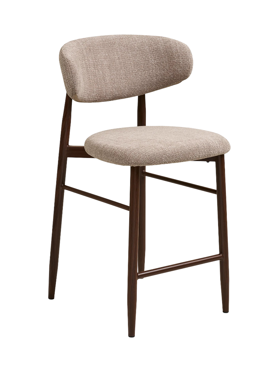 
Sgabello da bar di design «Levanto» - Noce / Beige