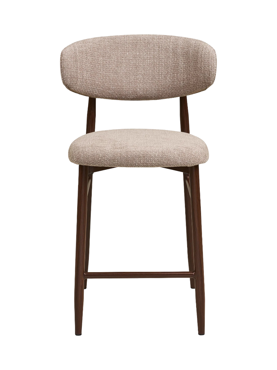 
Sgabello da bar di design «Levanto» - Noce / Beige